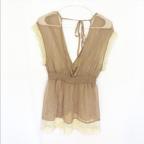 NWOT SHEER WITH LACE TOP - Picture 4 of 4